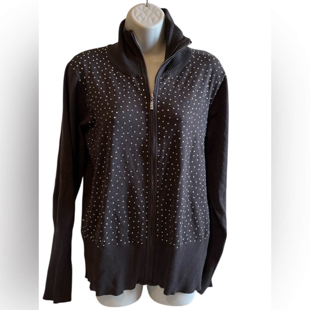 Elegant Black Studded Women's Sweater